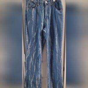 Womens SONG Blue Acid Wash Jeans